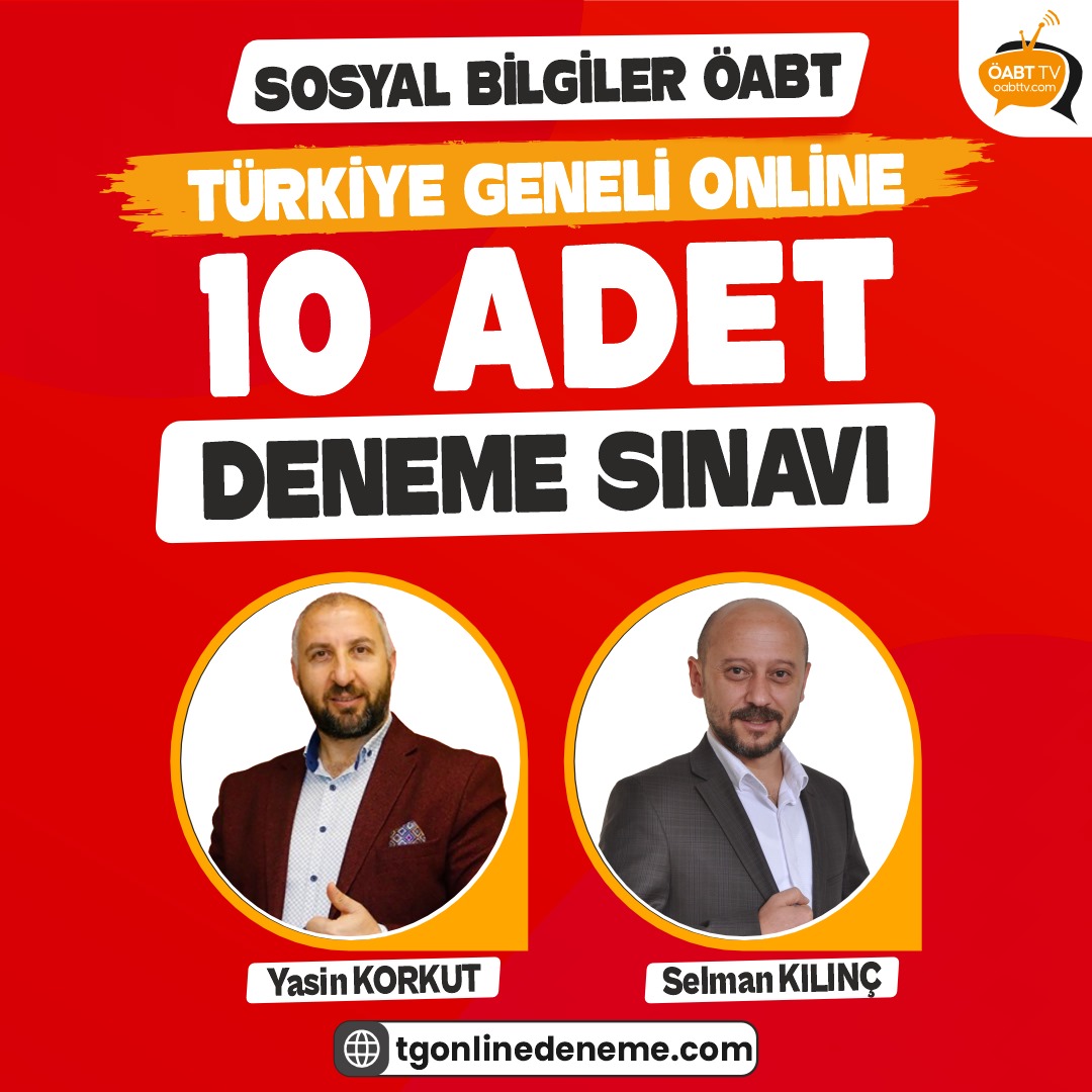 2025 Sosyal Bilgiler ÖABT 10 Deneme Sınavı - Öabt Tv